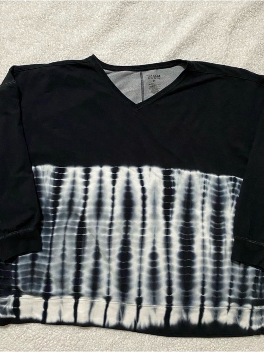 Tel Gear on the go gear women’s size 2X black white tie dye long sleeve top